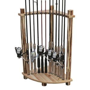 Rush Creek Rustic 12 Fishing Rod Corner Storage Rack