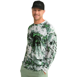 HUK Pursuit Mossy Oak Printed Long Sleeve Crew