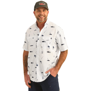 Huk Tide Point KC Printed Button-Down Short Sleeve Shirt - Huk