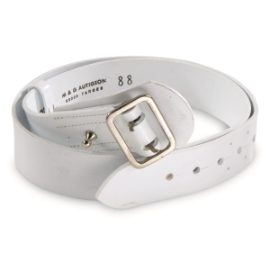 French Police White Vinyl Pistol Belts 2 Pack Used
