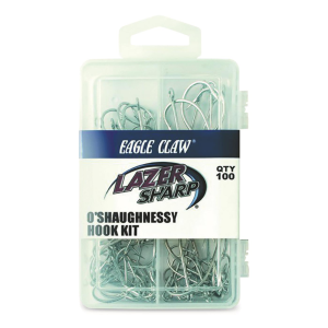 Eagle Claw Lazer Sharp O'Shaughnessy Hook Kit 100 Pieces - Eagle Claw
