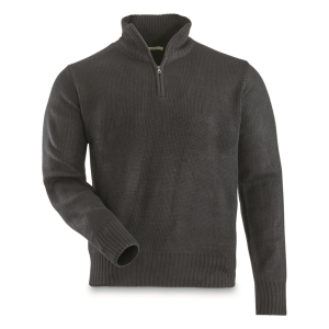 Italian Municipal Surplus Acrylic Quarter Zip Sweater New