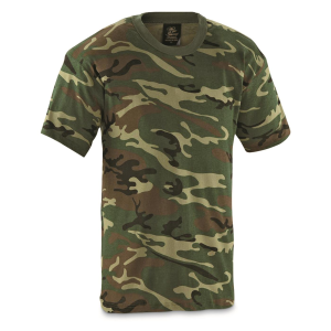 SURPLUS Military Style Woodland Camo Short Sleeve T-shirt