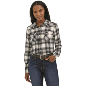 Wrangler Women's Essential Flannel Plaid Western Snap Shirt - Wrangler