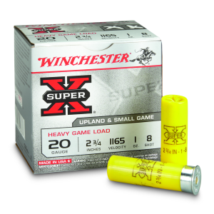 Winchester 20 Gauge 2 3/4 Inch 1 Oz. Super-X Heavy Game Field Shotshells 25 Rounds chester 20 Gauge 2 3/4 Inch 1 Oz. Super-X Heavy Game Field Shotshells 25 Rounds Ammo