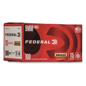 eral Champion 9mm FMJ 115 Grain 100 Rounds Ammo