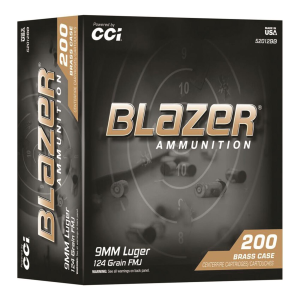  Blazer Brass Handgun 9mm Luger Full Metal Jacket 124 Grain 200 Rounds Ammo