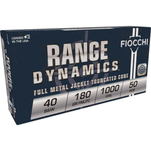 Fiocchi Pistol Shooting Dynamics .40 S&W FMJ-FN 180 Grain 50 Rounds cchi Pistol Shooting Dynamics .40 S&W FMJ-FN 180 Grain 50 Rounds Ammo