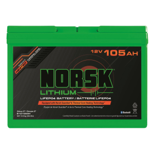 Norsk 12V 105AH Heated LiFePO4 Lithium Deep Cycle Marine Battery