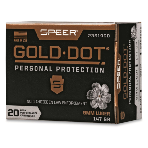 er Gold Dot 9mm GDHP 147 Grain 20 Rounds Ammo