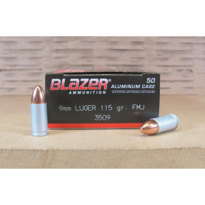  Blazer Aluminum Handgun 9mm Luger FMJ 115 Grain 50 Rounds Ammo