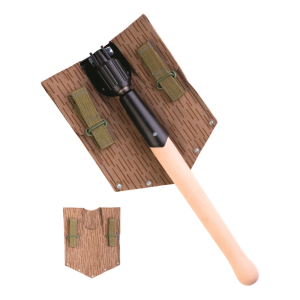 East German NVA Folding Shovel with Rain Pattern Camo Cover Reproduction