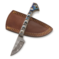 SZCO Blue Fang Damascus Caping Knife