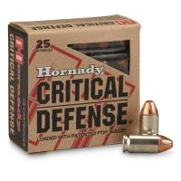 Hornady Critical Defense 9x18mm Makarov FTX 95 Grain 25 Rounds
