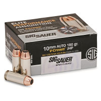 SIG SAUER Elite V-Crown 10mm JHP 180 Grain 20 Rounds