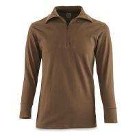 German Military Surplus Tricot Long Sleeve Quarter-zip Shirts 4 pack Used