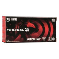 Federal American Eagle Rifle .224 Valkyrie 75 Grain TMJ 20 Rounds