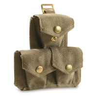 Italian Military Surplus 3 Pocket Canvas Mag Pouches 2 Pack Used