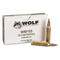 Wolf Gold M193 5.56x45mm NATO FMJ 55 Grain 20 Rounds