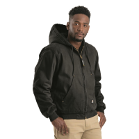 Berne Men's Heartland Washed Duck Hooded Work Jacket