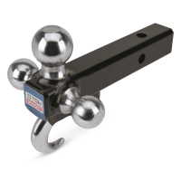 TowSmart Class IV Chrome Tri-Ball Trailer Hitch Ball Mount with Hook