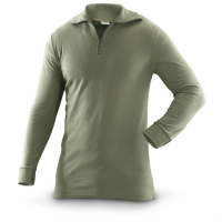 French Military Surplus Quarter Zip Tricot Shirt Olive Drab New