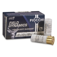 Fiocchi High-Velocity 12 Gauge 2 3/4" 9-oz Nickel-Plated Buckshot 9 Pellets 10 Rounds