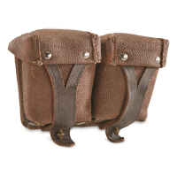 Romanian Military Surplus Leather Dual Mag Pouch Like New