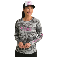 Huk Women's KC Pursuit Printed Long Sleeve Crew Shirt