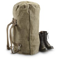 German Military Surplus Duffel Bag with Zipper Used