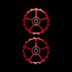 CeramicSpeed Spare Oversized Pulley Wheels: Alloy Red Coated