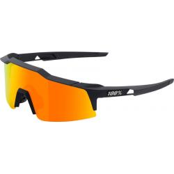 100% Speedcraft SL Sunglasses: Soft Tact Black Frame with HiPER Red Multilayer