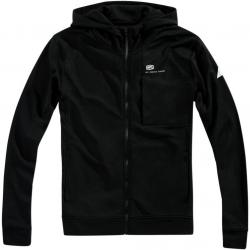 100% Regent Zip Hooded Tech Fleece: Black MD