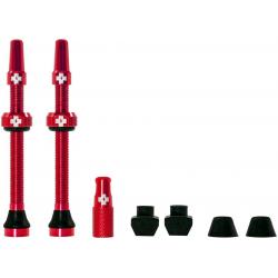Muc-Off Tubeless Valve Kit: Red, fits Road and Mountain, 60mm, Pair