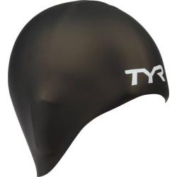 TYR Long Hair Silicon Swim Cap Black