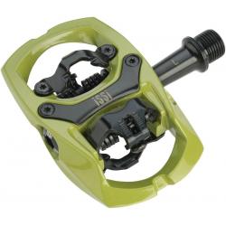 iSSi Trail II Pedals - Dual Sided Clipless with Platform, Aluminum, 9/16", Army Green