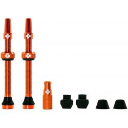 Muc-Off Tubeless Valve Kit: Orange, fits Road and Mountain, 60mm, Pair