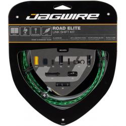Jagwire Road Elite Link Shift Cable Kit SRAM/Shimano with Ultra-Slick Uncoated Cables, Limited Green