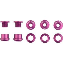 Wolf Tooth Components 1x 6mm Chainring Bolt: Purple Set of 5 Dual Hex