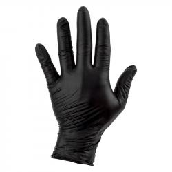 Sunlite Mechanic's Nitrile Gloves, Black, Box of 100