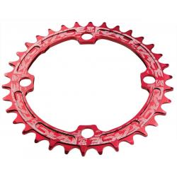 RaceFace Narrow Wide Chainring: 104mm BCD 36t Red