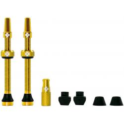 Muc-Off Tubeless Valve Kit: Gold, fits Road and Mountain, 60mm, Pair