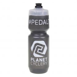 Planet Cyclery Purist Water Bottle - 26oz - Smoke with Clear Top