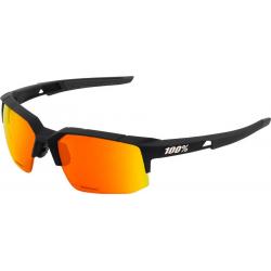 100% Speedcoupe Sunglasses: Soft Tact Black Frame with HiPER Red Multilayer