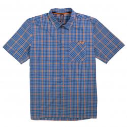 Fox Shop Shirt - Blue/Orange Plaid - S