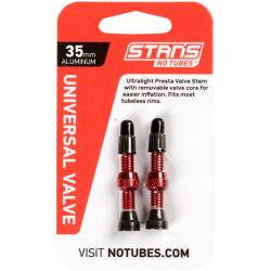 Stan's NoTubes Alloy Valve Stems - 35mm Pair Red