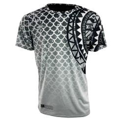 Short Sleeve Polynesian Black & White Shirt