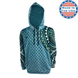 Blue Polynesian Stand Out Hoodie