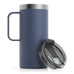 RTIC 16oz Travel Mug, Freedom Blue, Matte, Stainless Steel & Vacuum Insulated, Flip-Top Lid, Case of 24