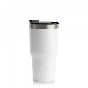 RTIC 20oz Tumbler, White, Matte, Stainless Steel & Vacuum Insulated, Flip-Top Lid